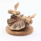 Handgefertigte Parasiten Holz Kunstschnitzerei - Bienen in Arbeit