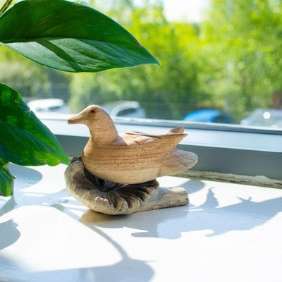 Handgefertigte Parasiten Holz Kunstschnitzerei - Wildente ruht